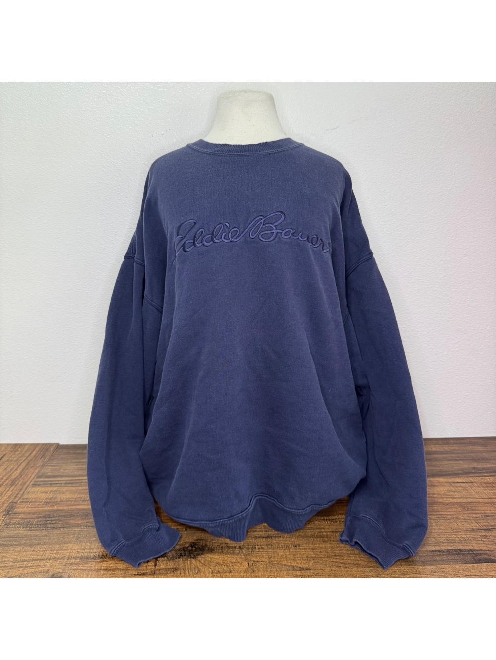 Eddie Bauer Navy Blue Pullover Sweatshirt with Embroidered Logo